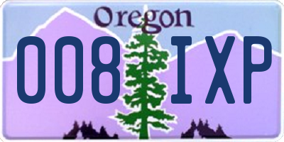 OR license plate 008IXP