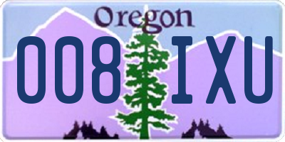 OR license plate 008IXU