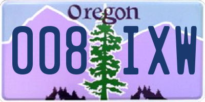 OR license plate 008IXW