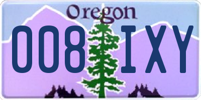 OR license plate 008IXY