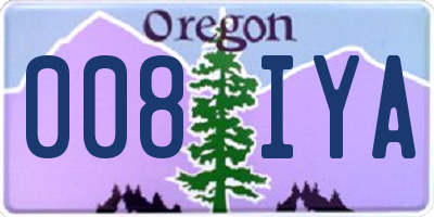 OR license plate 008IYA