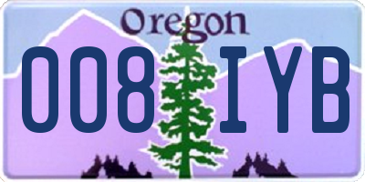 OR license plate 008IYB