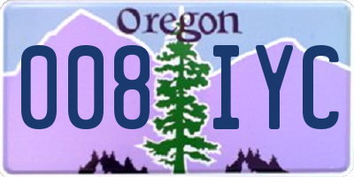 OR license plate 008IYC