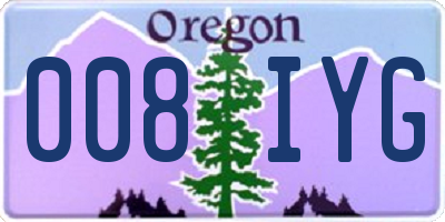 OR license plate 008IYG