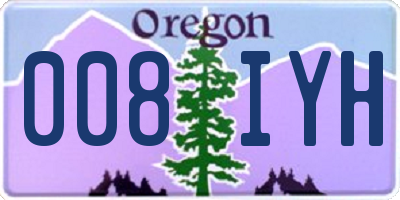 OR license plate 008IYH