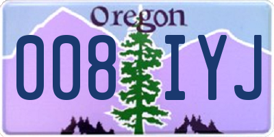 OR license plate 008IYJ