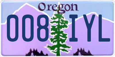 OR license plate 008IYL