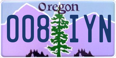 OR license plate 008IYN