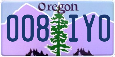 OR license plate 008IYO