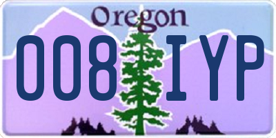 OR license plate 008IYP