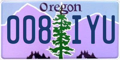 OR license plate 008IYU