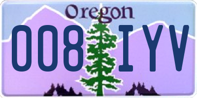 OR license plate 008IYV