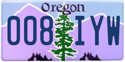 OR license plate 008IYW