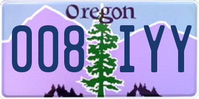 OR license plate 008IYY