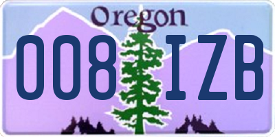 OR license plate 008IZB