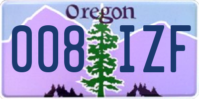 OR license plate 008IZF
