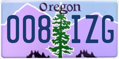 OR license plate 008IZG