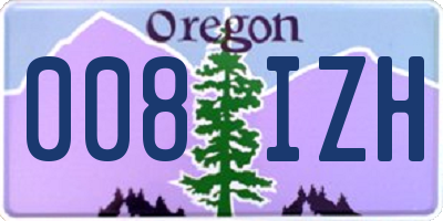 OR license plate 008IZH