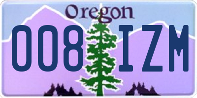 OR license plate 008IZM