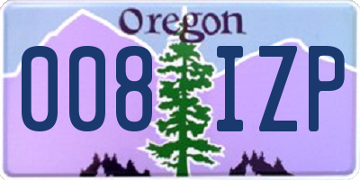 OR license plate 008IZP