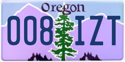 OR license plate 008IZT