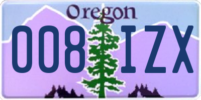 OR license plate 008IZX
