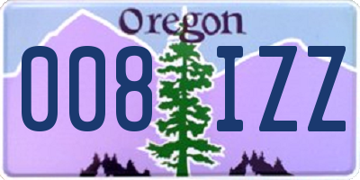 OR license plate 008IZZ