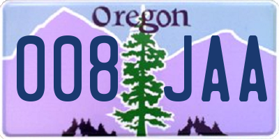 OR license plate 008JAA