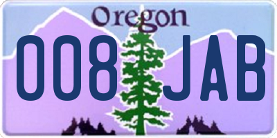 OR license plate 008JAB