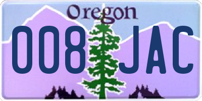 OR license plate 008JAC