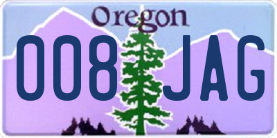OR license plate 008JAG