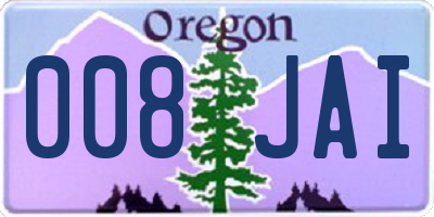 OR license plate 008JAI