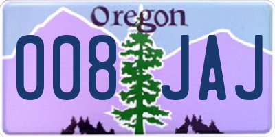 OR license plate 008JAJ