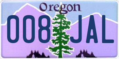OR license plate 008JAL
