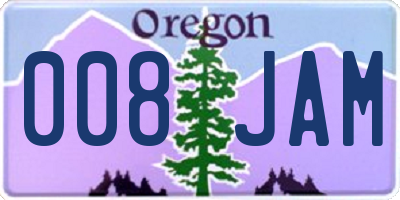 OR license plate 008JAM
