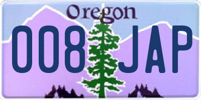 OR license plate 008JAP