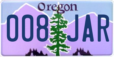 OR license plate 008JAR