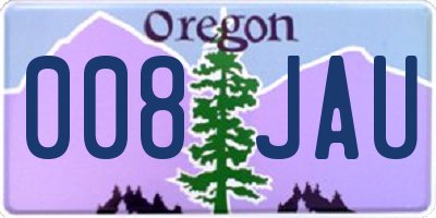 OR license plate 008JAU