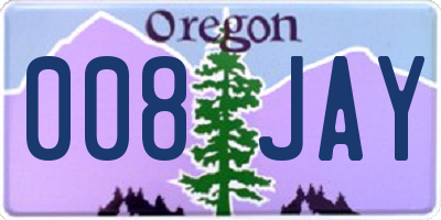 OR license plate 008JAY
