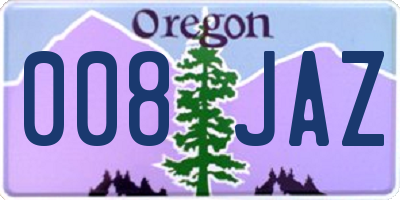 OR license plate 008JAZ