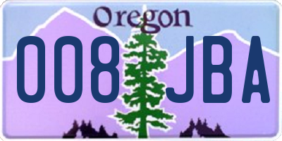 OR license plate 008JBA