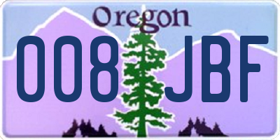 OR license plate 008JBF
