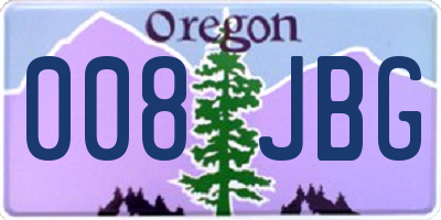 OR license plate 008JBG