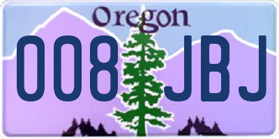 OR license plate 008JBJ