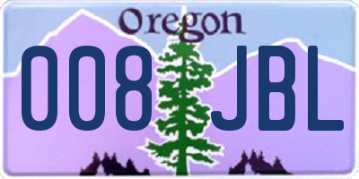 OR license plate 008JBL