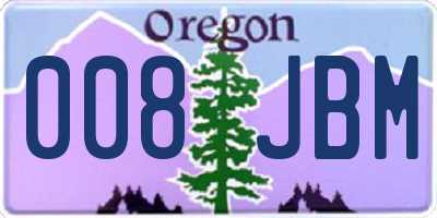 OR license plate 008JBM