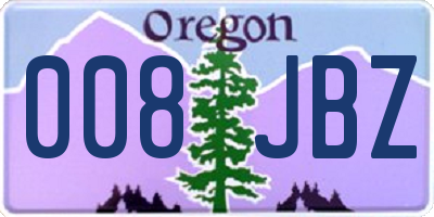 OR license plate 008JBZ