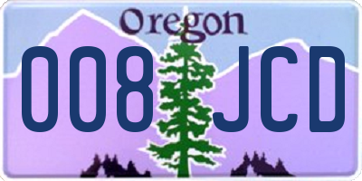 OR license plate 008JCD