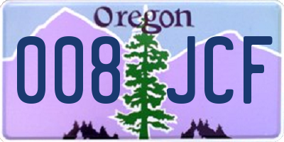 OR license plate 008JCF