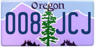 OR license plate 008JCJ